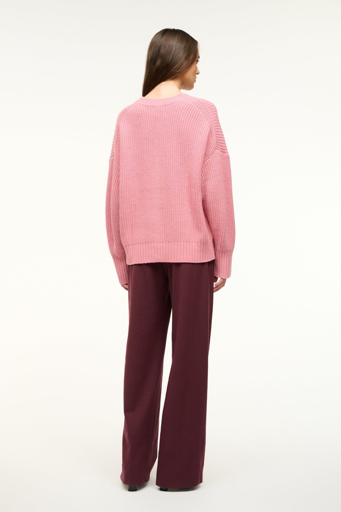 Oversized Merino Cardigan for Fall | Matilda Damask Pink