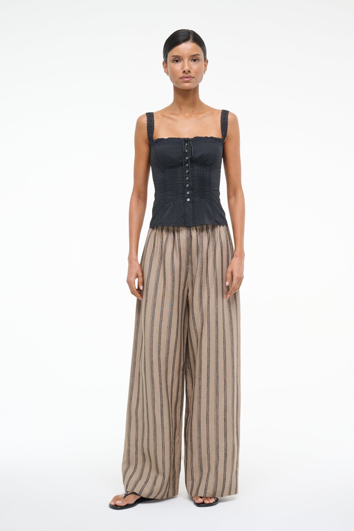 Victorian-Inspired Cami Top with Lace Details | Matilde Black