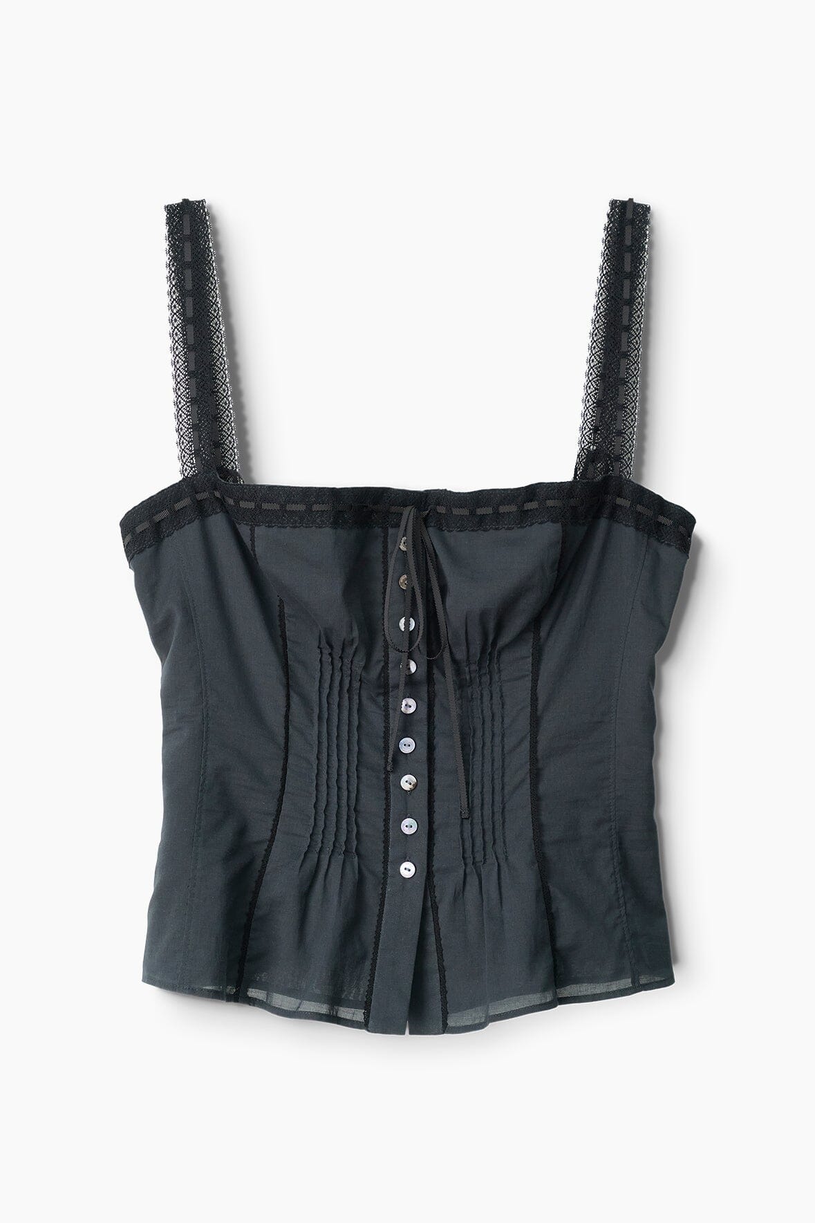 Victorian-Inspired Cami Top with Lace Details | Matilde Black