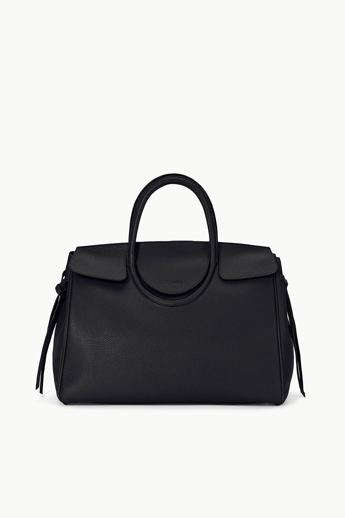 Pebbled Leather Carryall Bag with Organizational Pockets | Maude Black