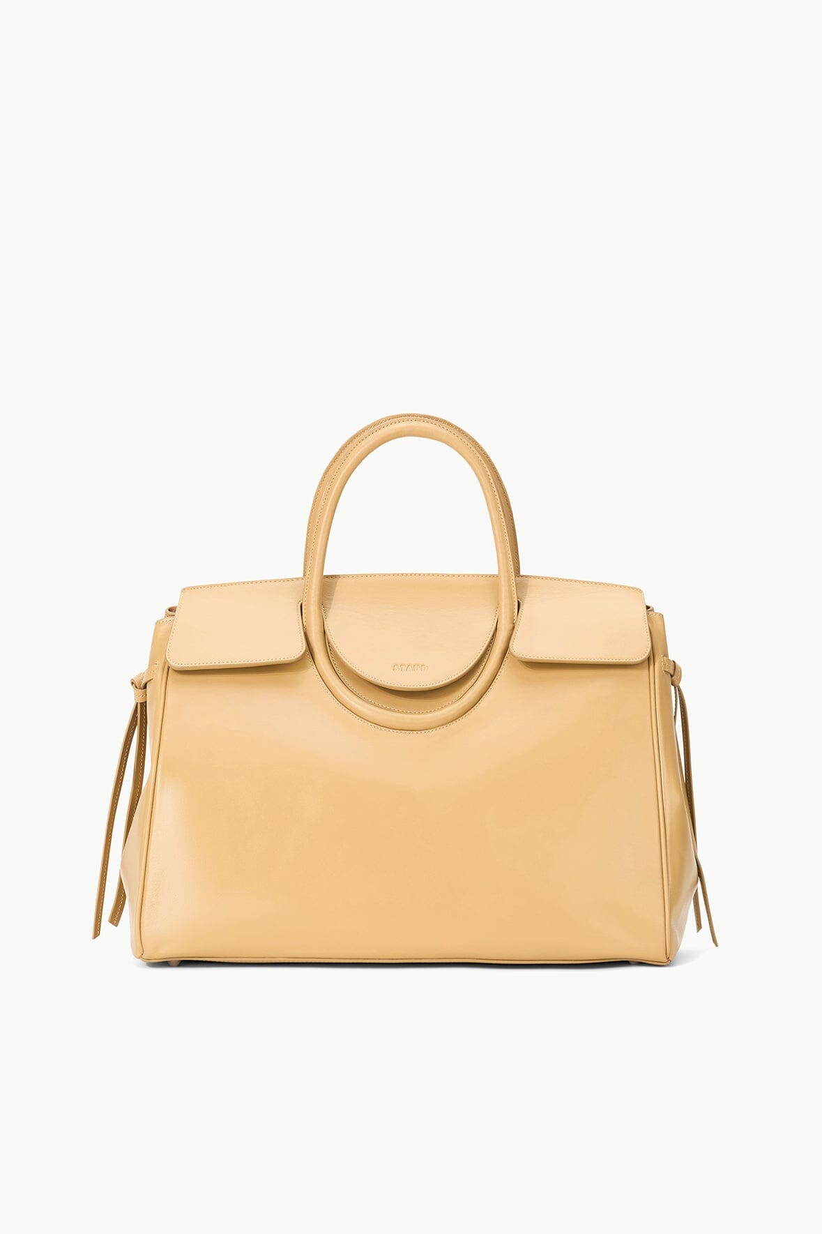 Oversized Leather Carryall Bag with Pockets | Maude Camel