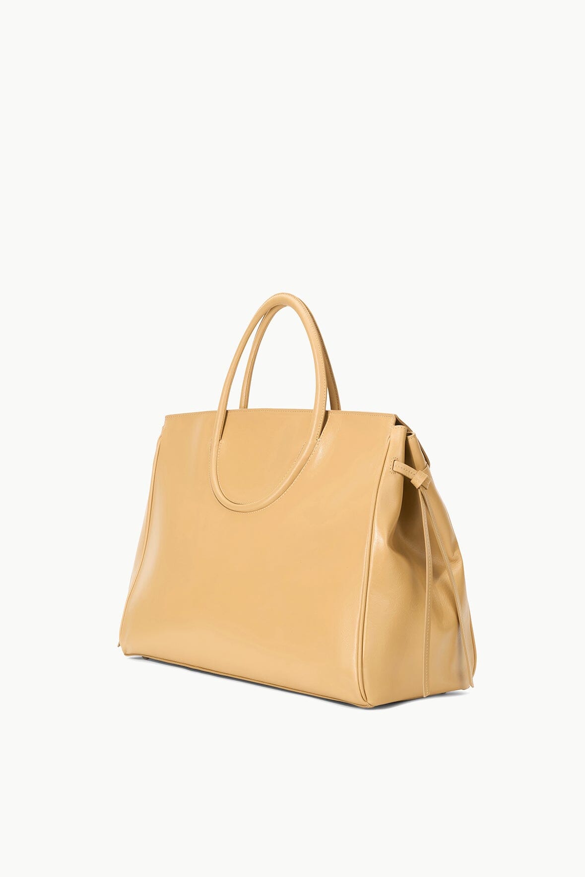 Oversized Leather Carryall Bag with Pockets | Maude Camel