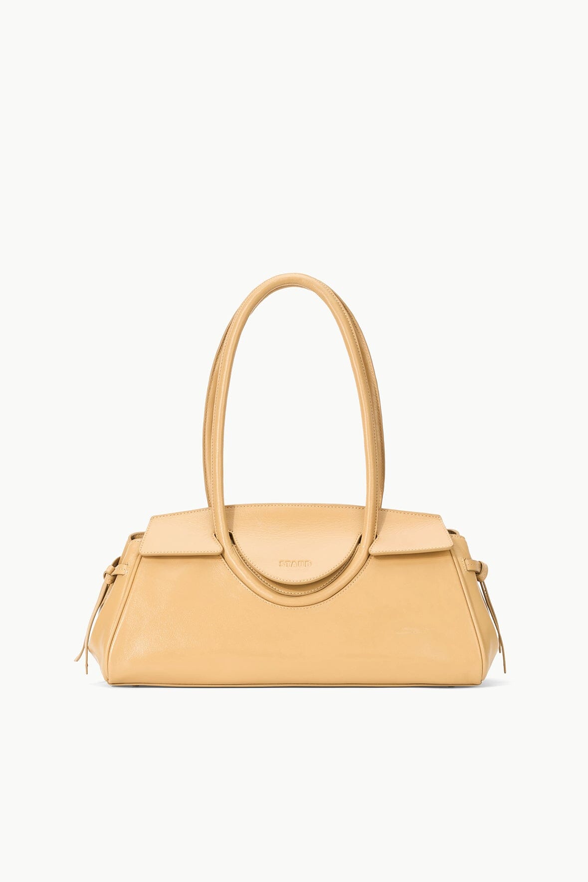 Leather Shoulder Bag with Flap Closure & Interior Pocket | Maude Camel