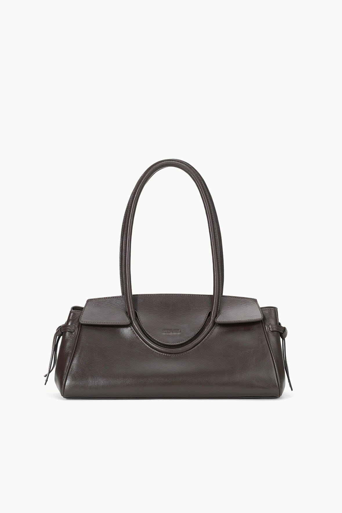 Leather Shoulder Bag with Flap Closure & Interior Pocket | Maude Espresso