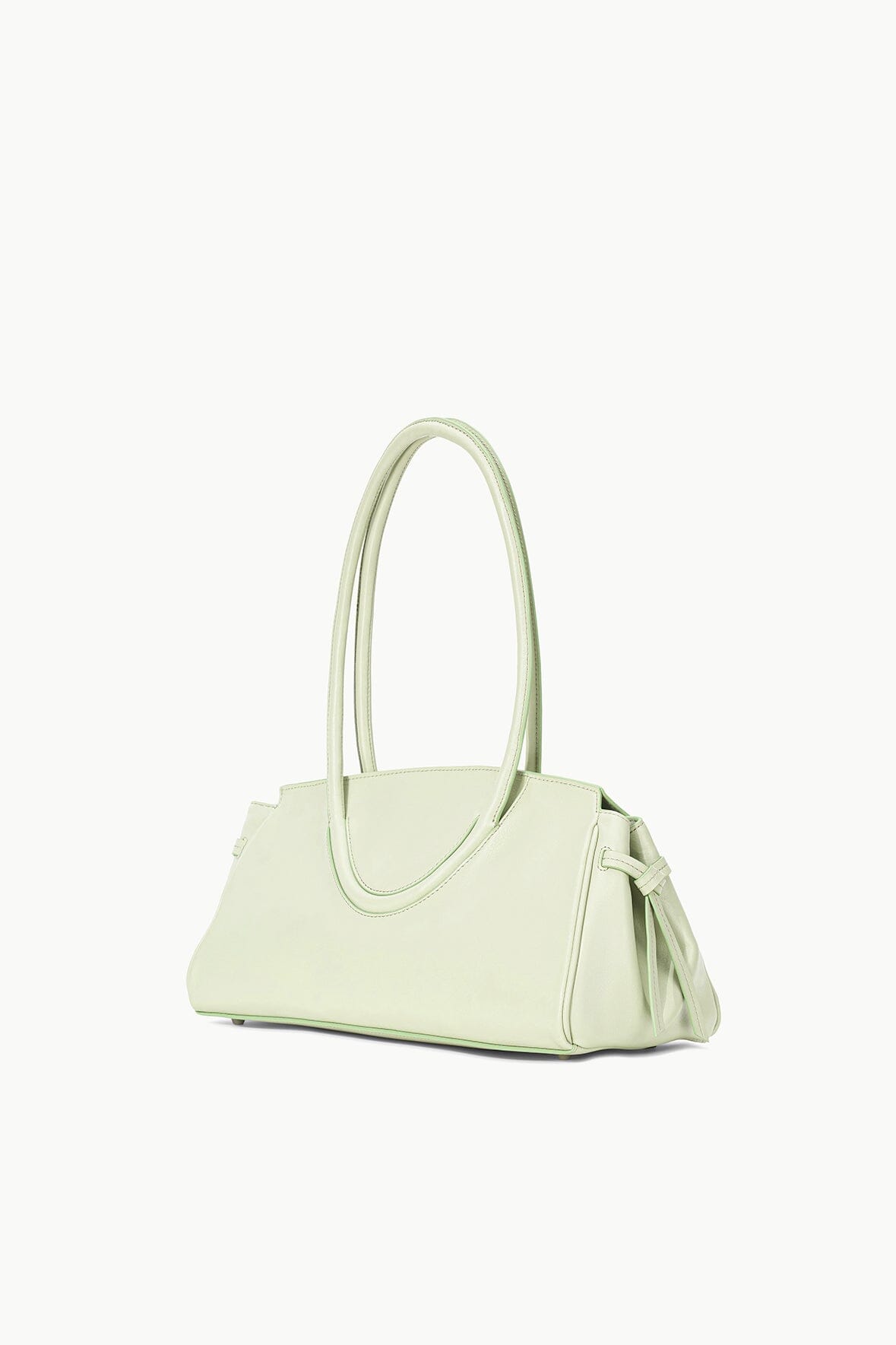 Leather Shoulder Bag with Flap Closure & Interior Pocket | Maude Pale Jade