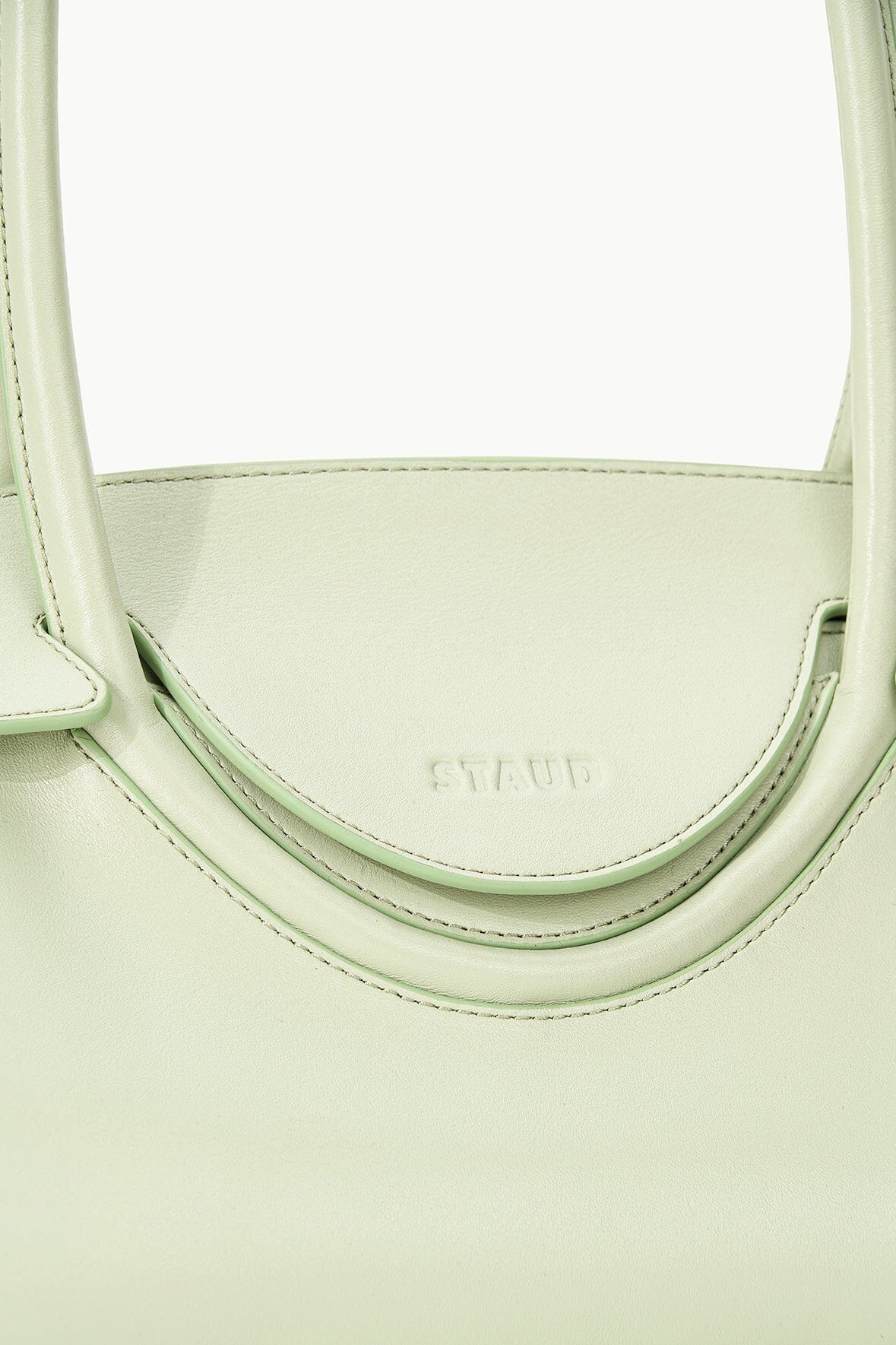 Leather Shoulder Bag with Flap Closure & Interior Pocket | Maude Pale Jade
