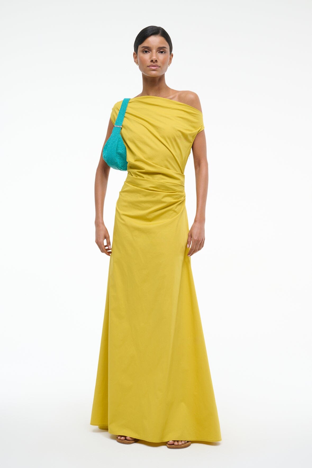 One-Shoulder Maxi Dress for Summer | Fitted Waist & Draped Neckline