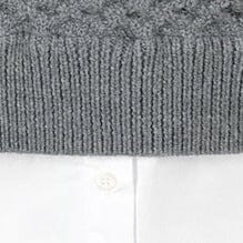 Long Sleeve Cable Knit Sweater Dress with Contrast Collar | Aldrin