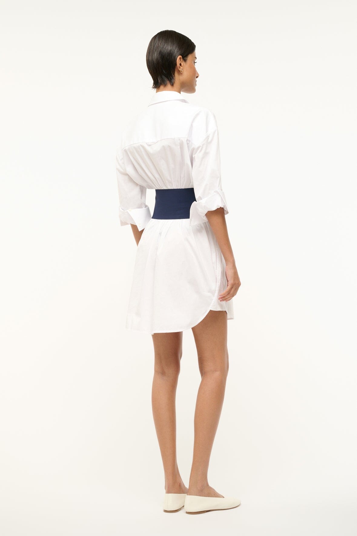 Mini Shirtdress with Button Front & Shirttail Hem | Michelle Dress