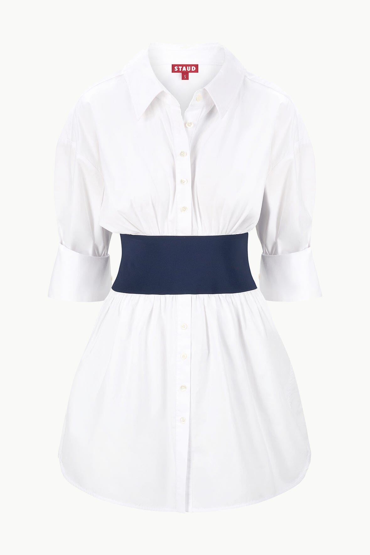 Mini Shirtdress with Button Front & Shirttail Hem | Michelle Dress