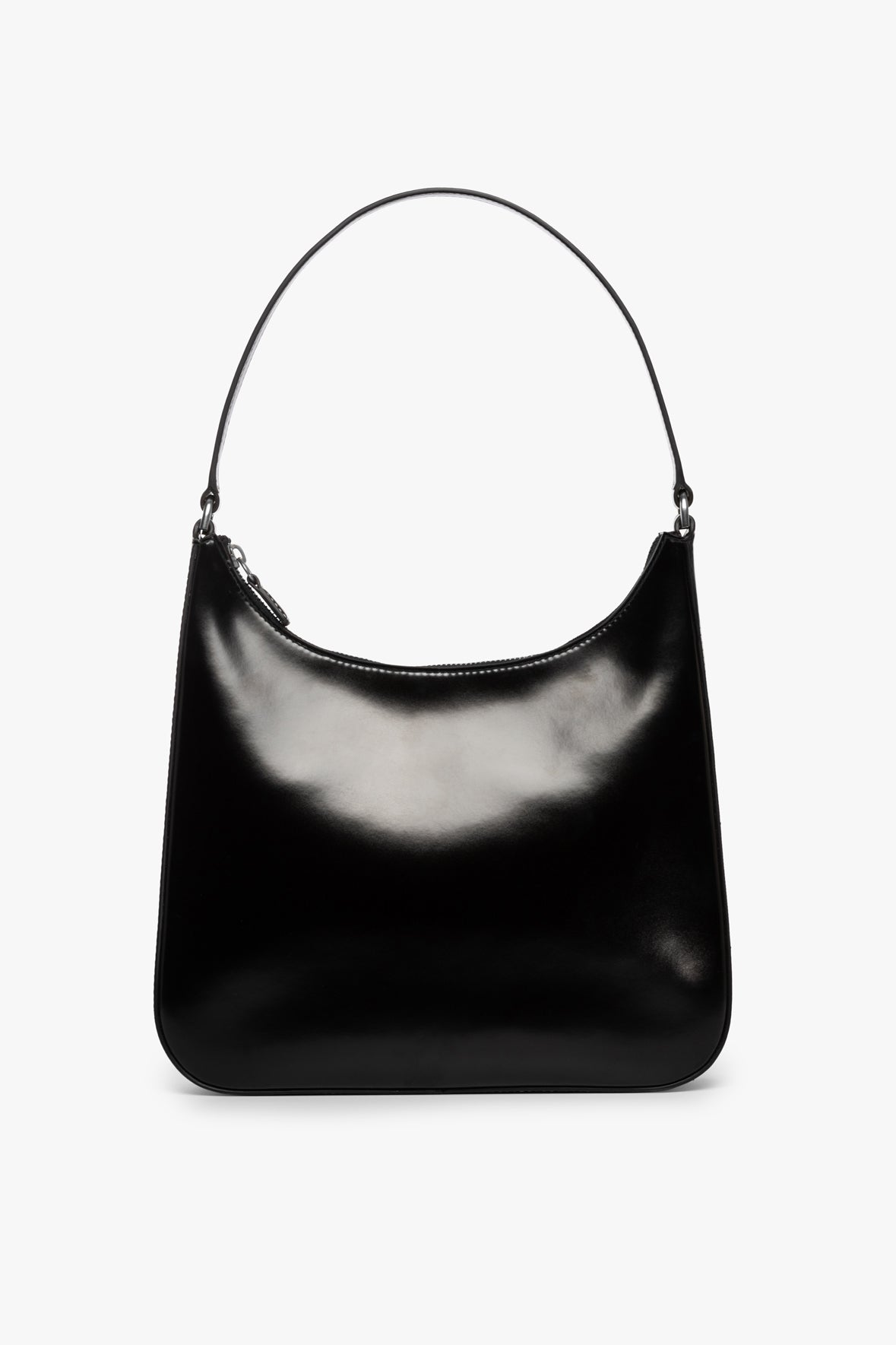 Classic Leather Shoulder Bag with Suede Lining | Alec Bag Black