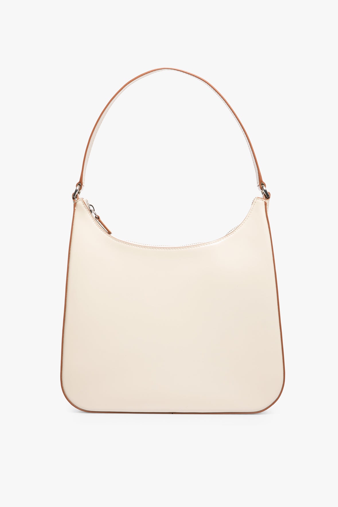 Structured Leather Shoulder Bag with Suede Lining | Alec Bag Cream