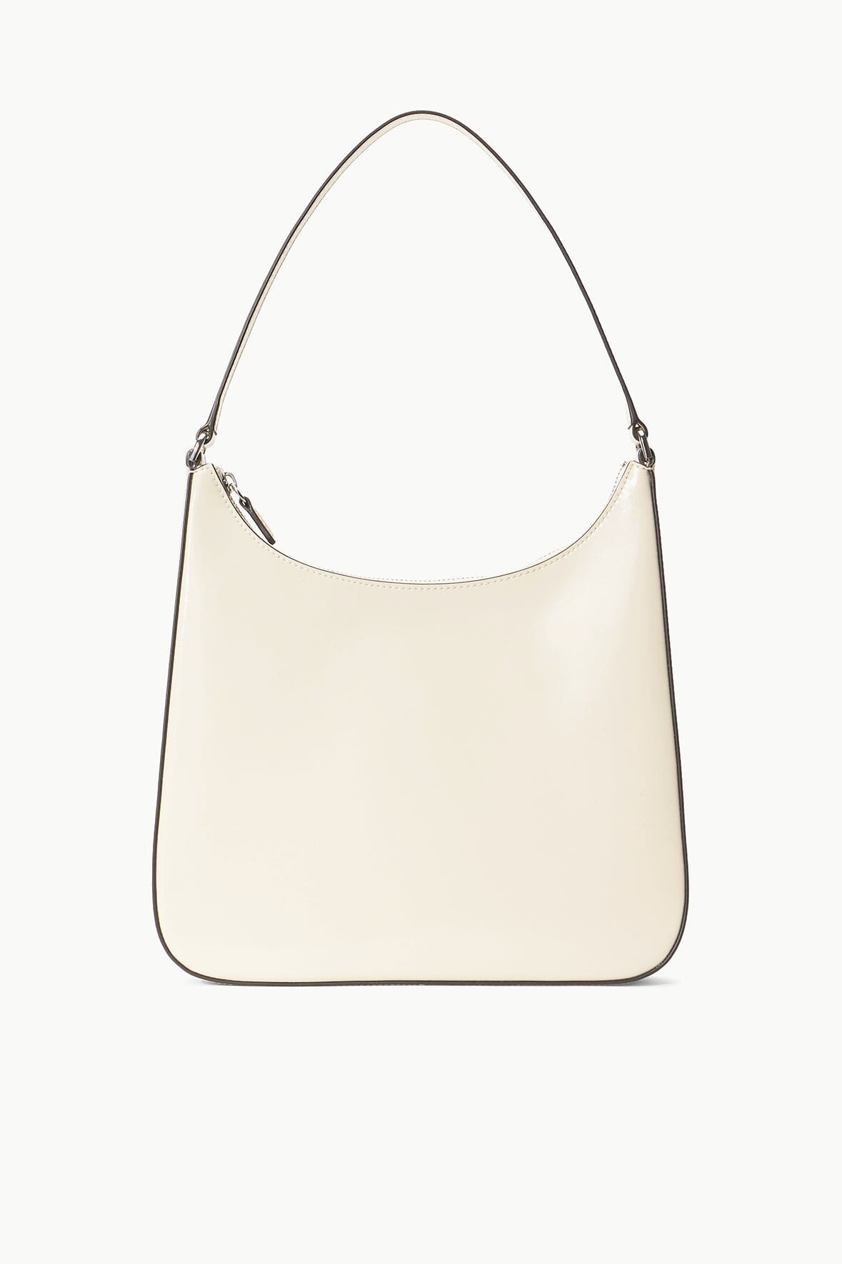 Structured Leather Shoulder Bag with Suede Lining | Alec Bag Cream