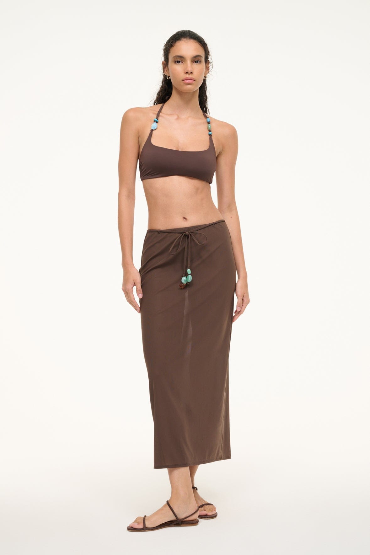 Chic Ankle-Length Swim Cover-Up Skirt with Beaded Detailing | Milena