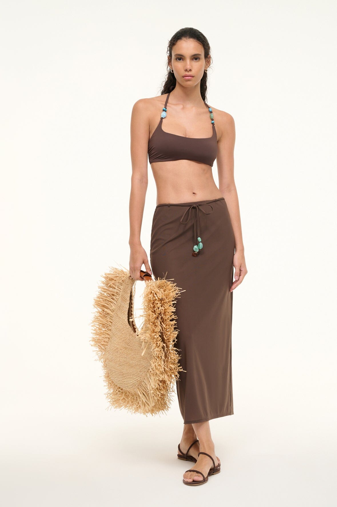 Chic Ankle-Length Swim Cover-Up Skirt with Beaded Detailing | Milena