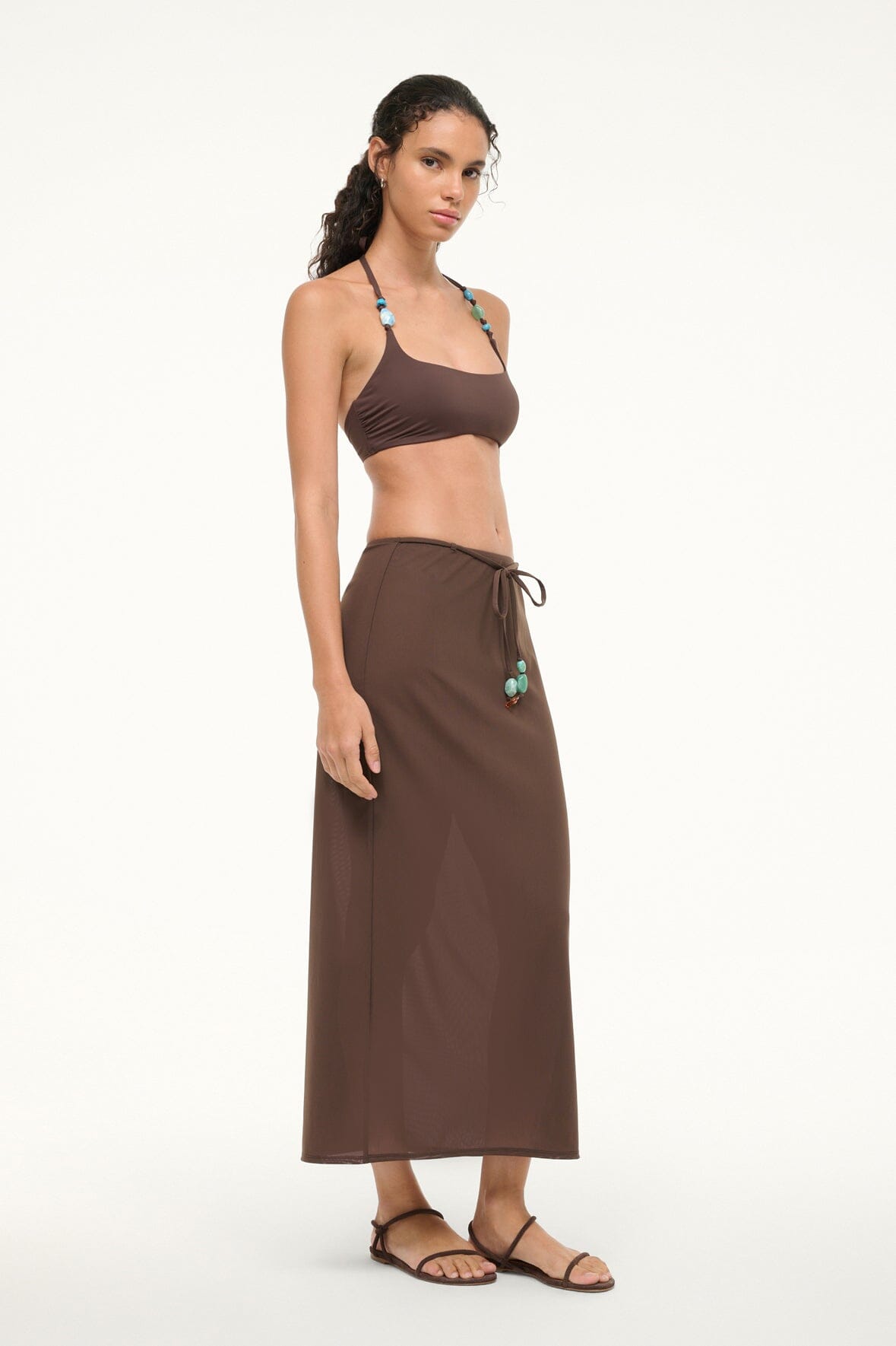 Chic Ankle-Length Swim Cover-Up Skirt with Beaded Detailing | Milena