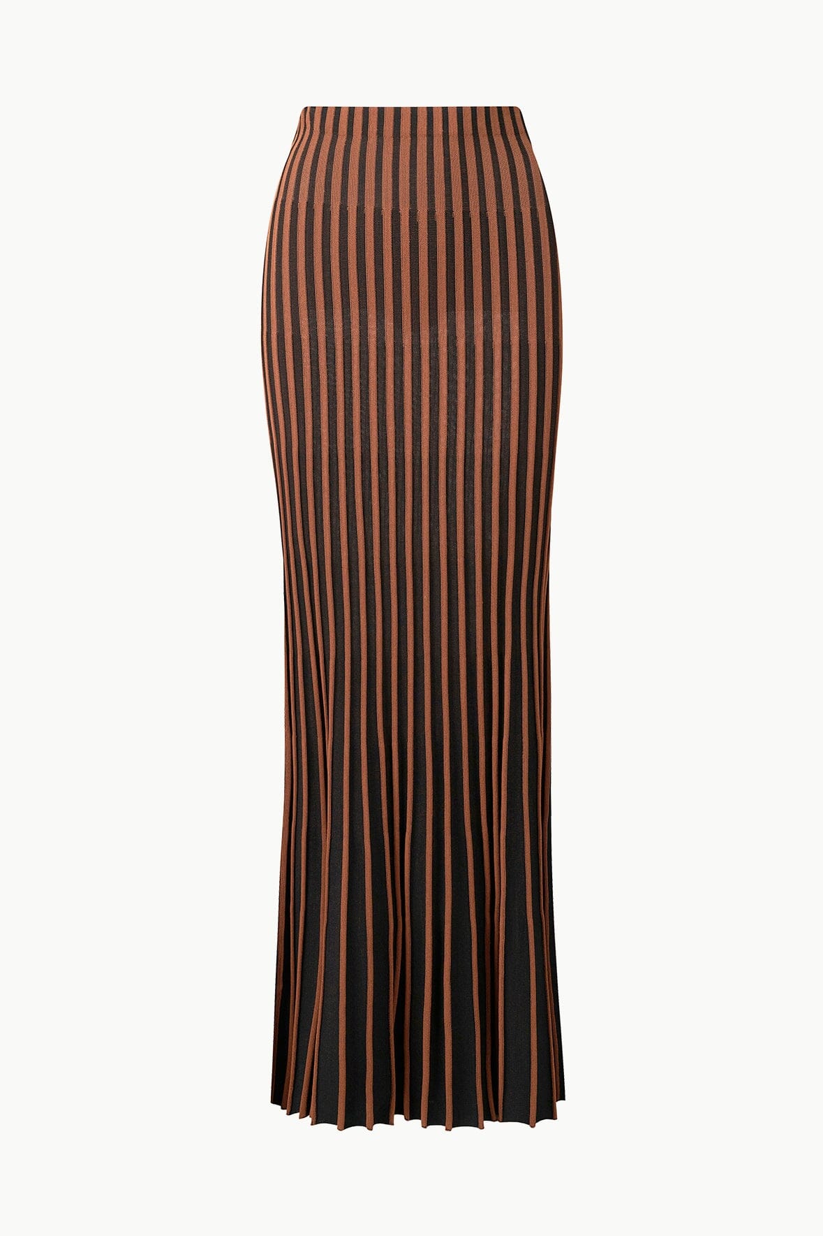 Maxi Rib Knit Skirt with Elastic Waistband | Aleida Tan Black