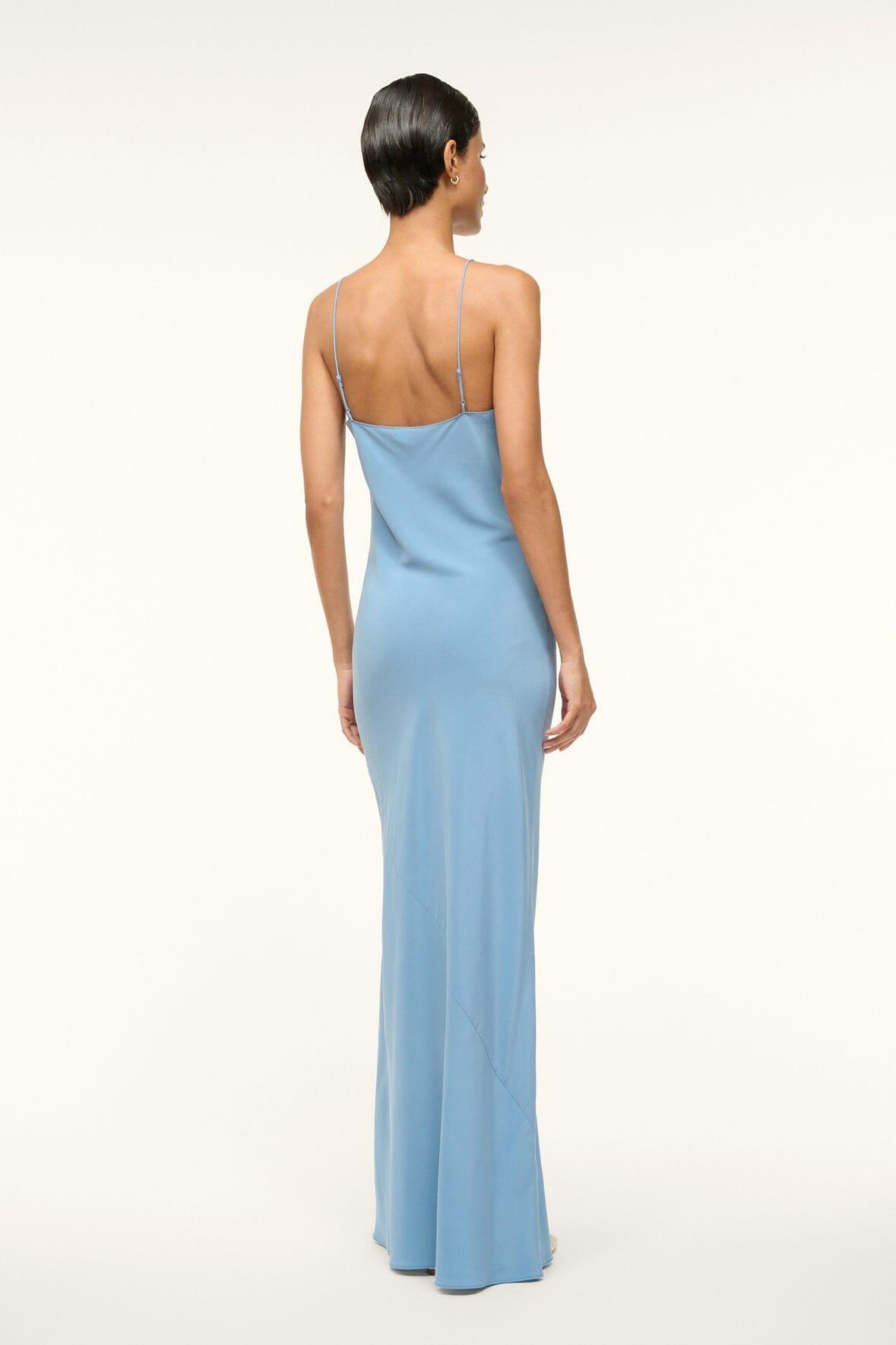 Silk Slip Dress with Spaghetti Straps & Maxi Length | Milner Slate Blue