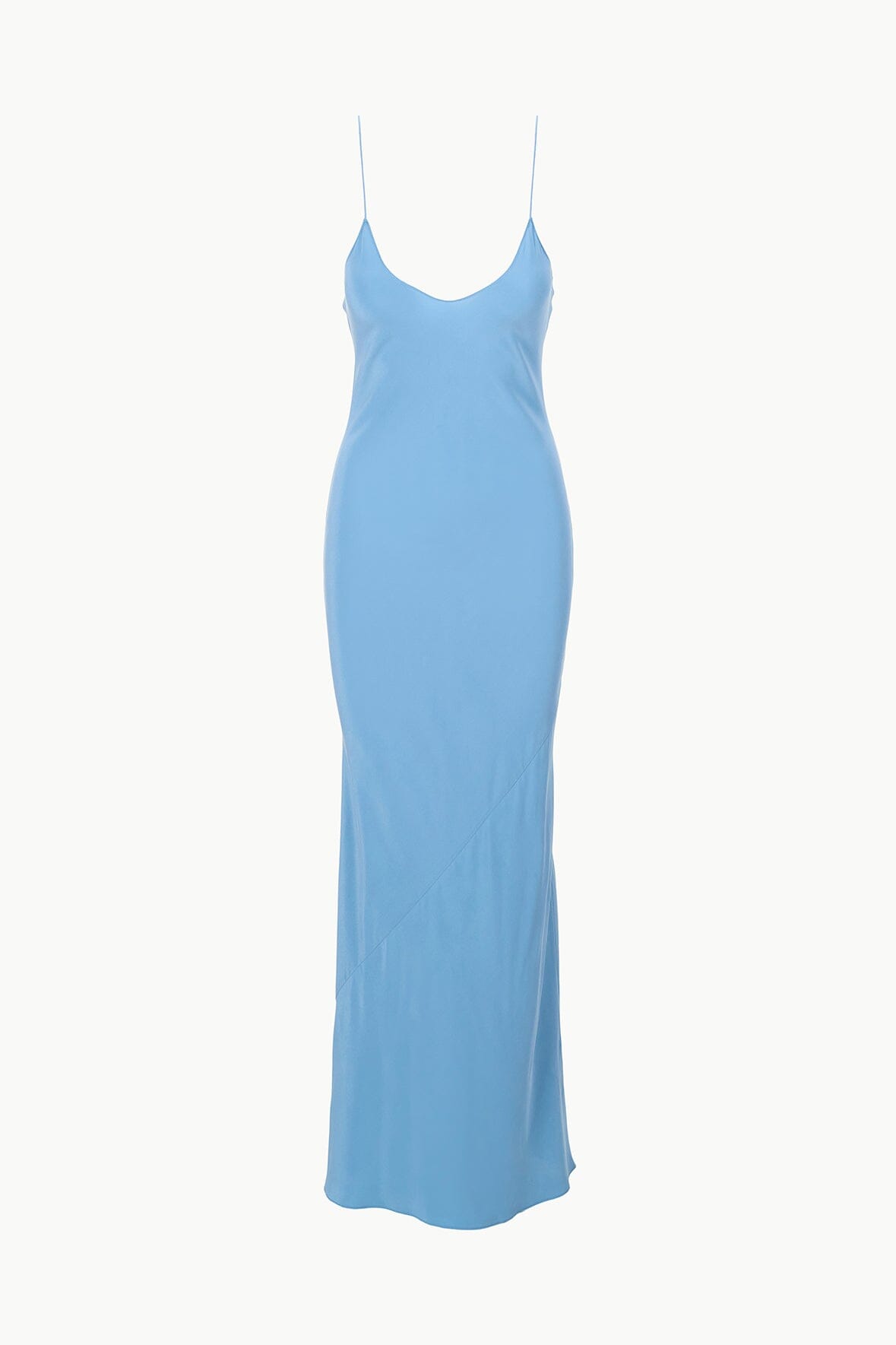 Silk Slip Dress with Spaghetti Straps & Maxi Length | Milner Slate Blue