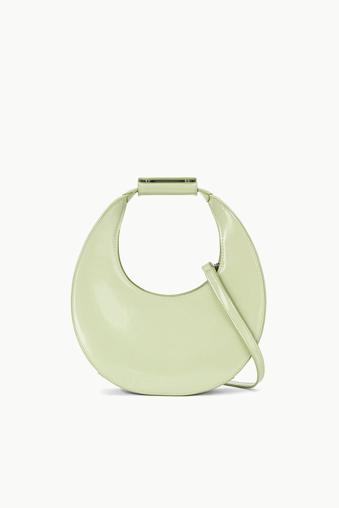 Mini Moon Crossbody Bag in Pale Jade | Leather with Suede Lining
