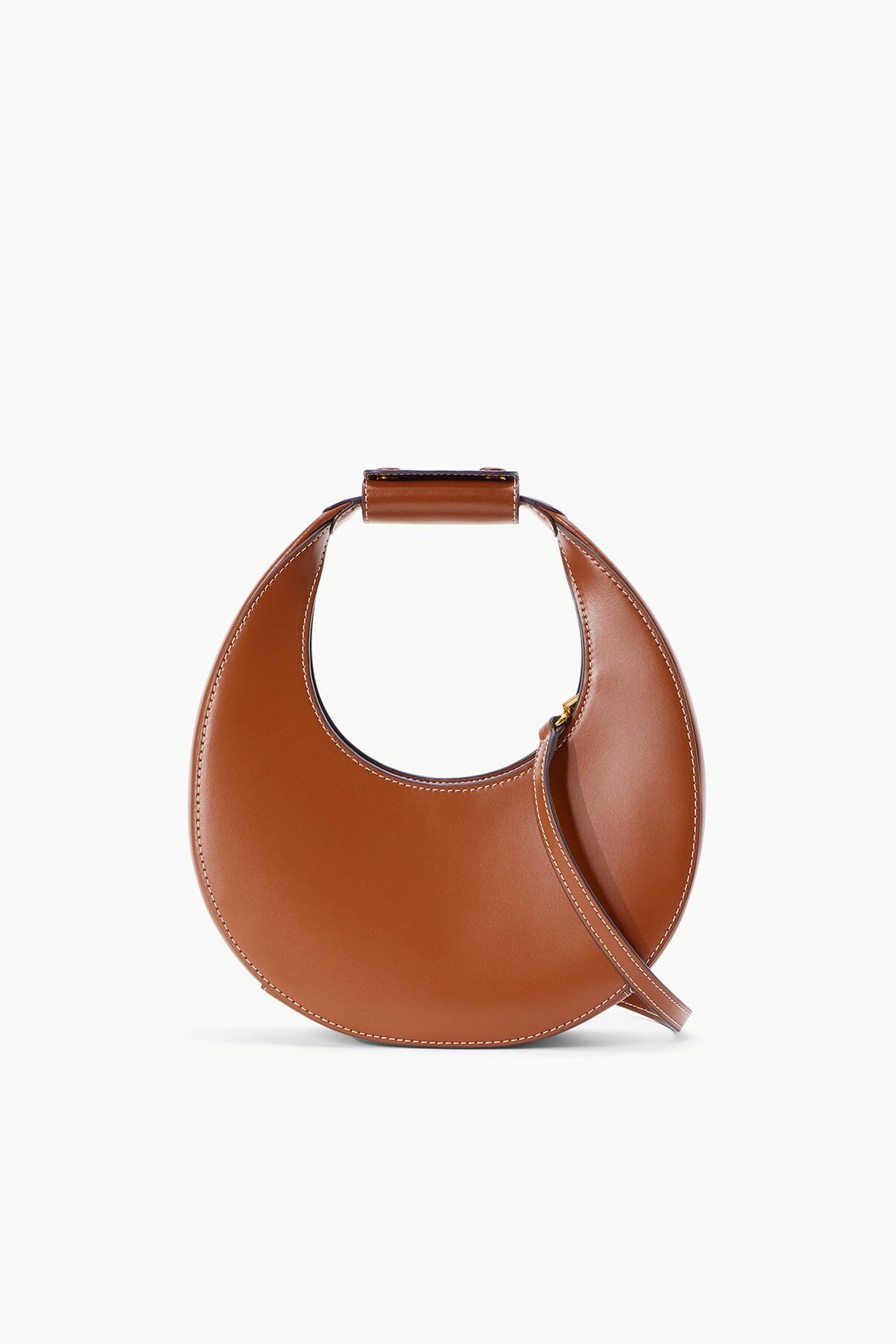Mini Leather Crossbody Bag with Removable Strap | Moon Bag Tan
