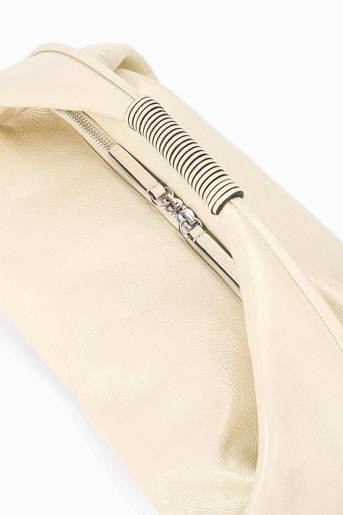 Mini Leather Shoulder Bag with Zip Closure | Cream Ronnie Bag