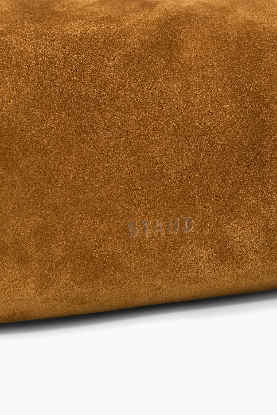 Mini Shoulder Bag in Tan Suede with Zip Closure | Mini Ronnie