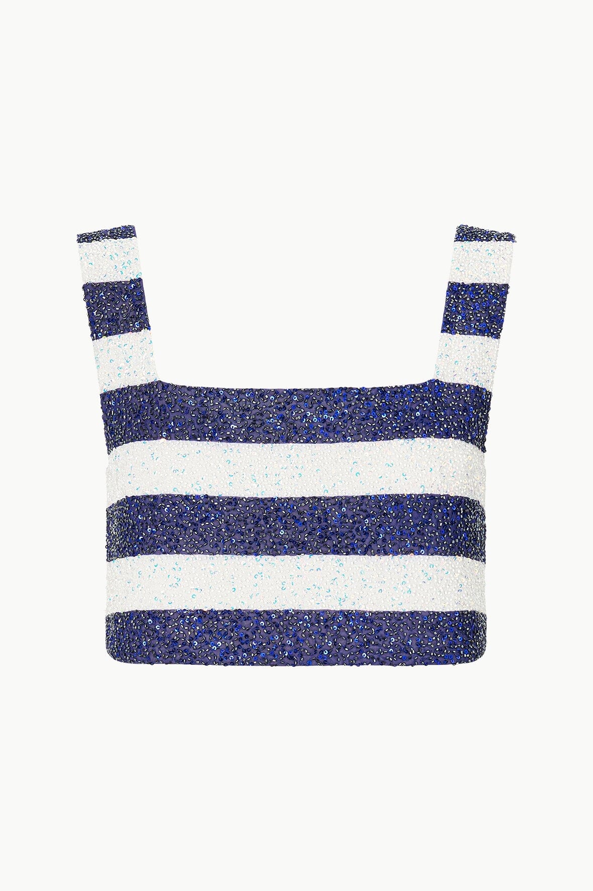 Beaded Crop Top with Square Neckline & Wide Straps | Monaco Top