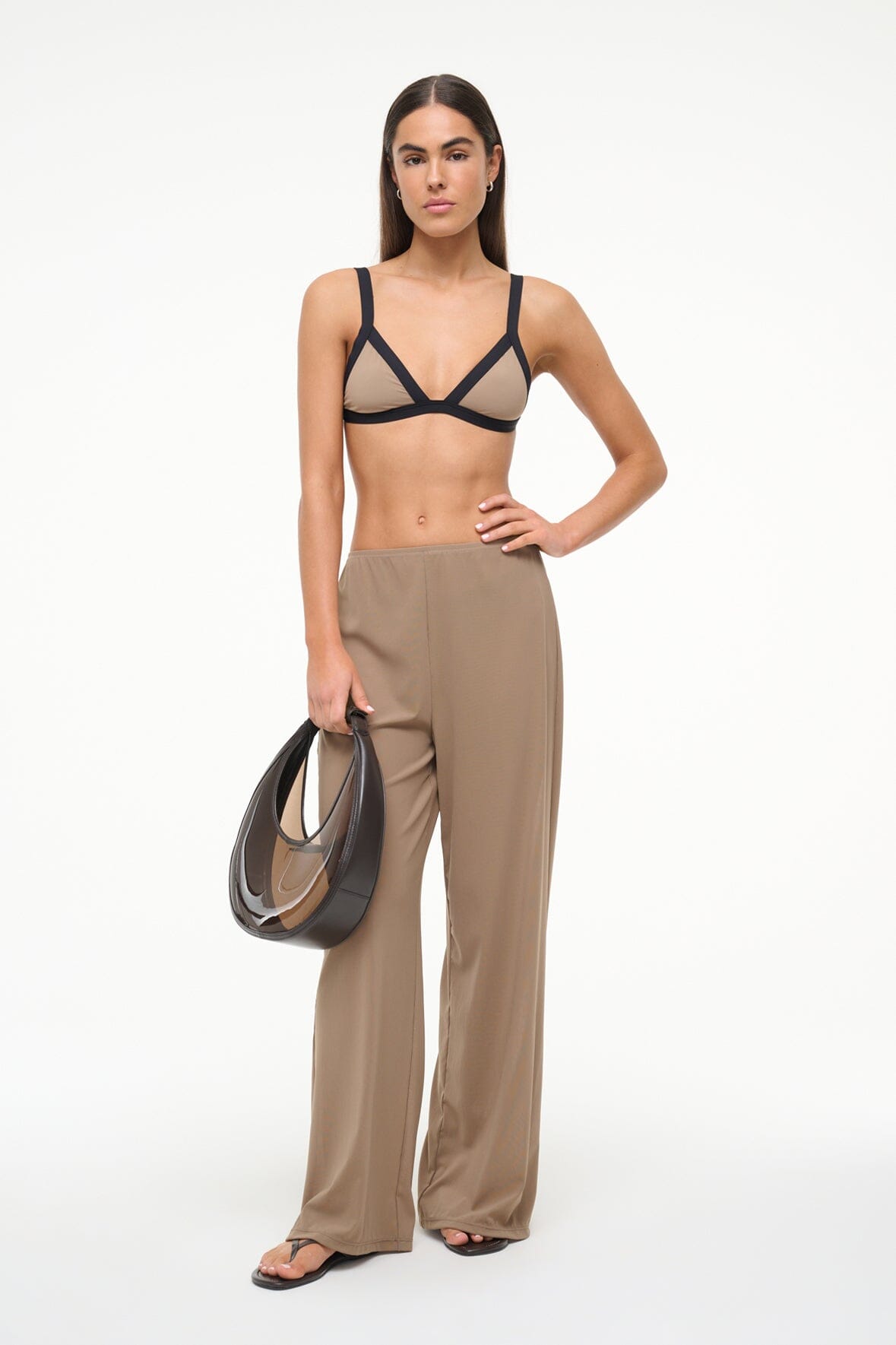 Wide Leg Pull-On Coverup Pants with Elastic Waist | Monica Pant