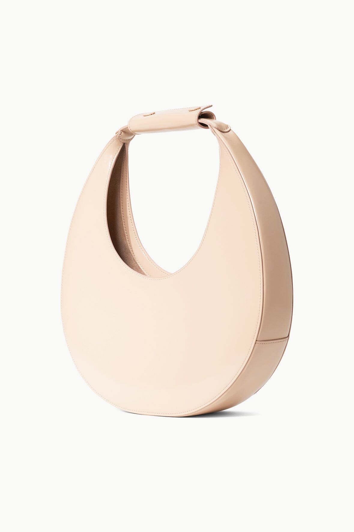 Leather Moon Bag with Magnetic Closure & Suede Lining | STAUD