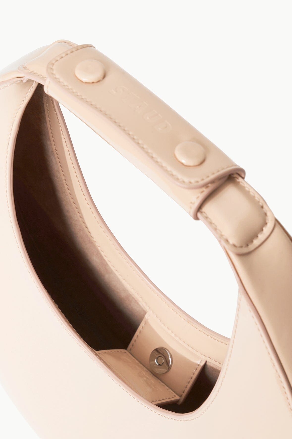 Leather Moon Bag with Magnetic Closure & Suede Lining | STAUD