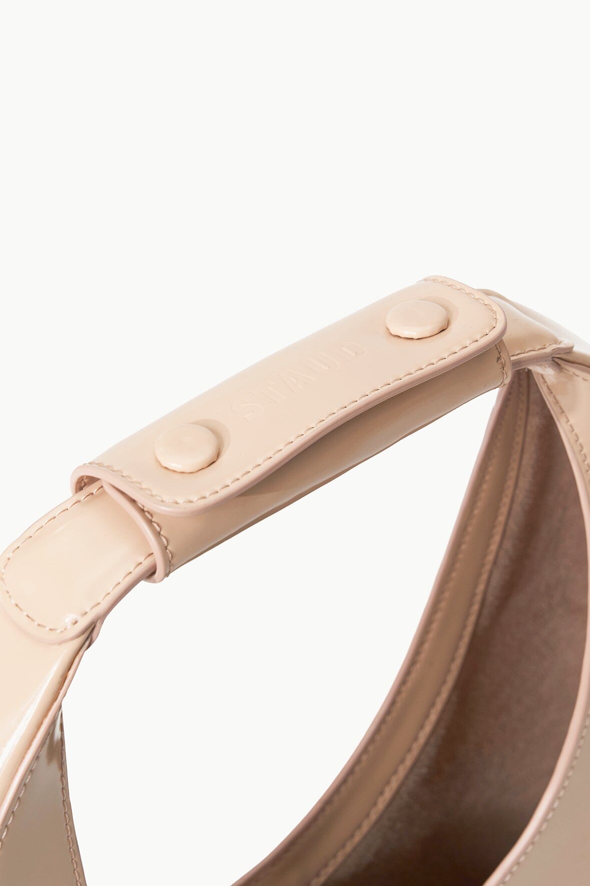 Leather Moon Bag with Magnetic Closure & Suede Lining | STAUD