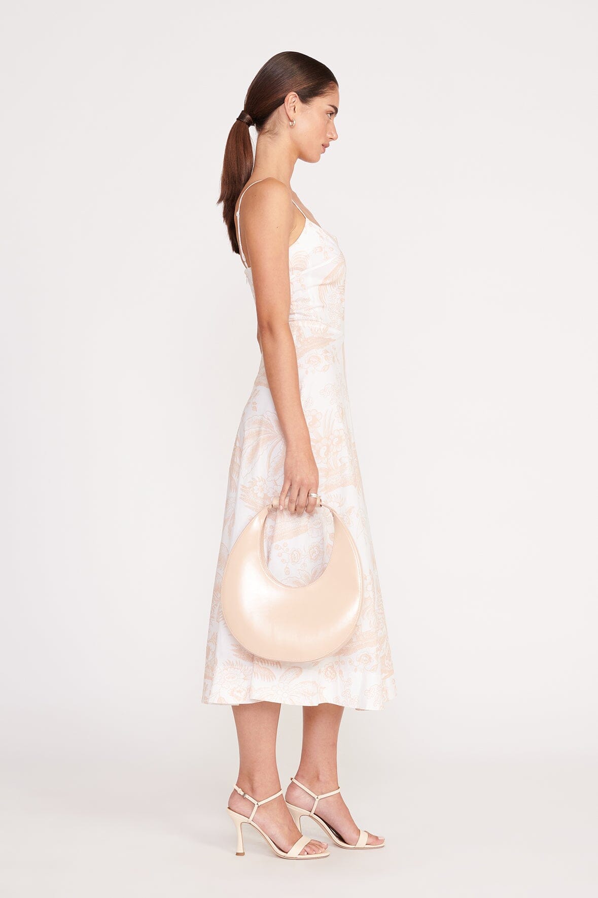 Leather Moon Bag with Magnetic Closure & Suede Lining | STAUD
