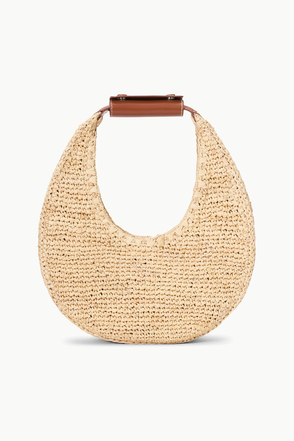 Natural Raffia Handbag with Magnetic Closure | Moon Woven Bag
