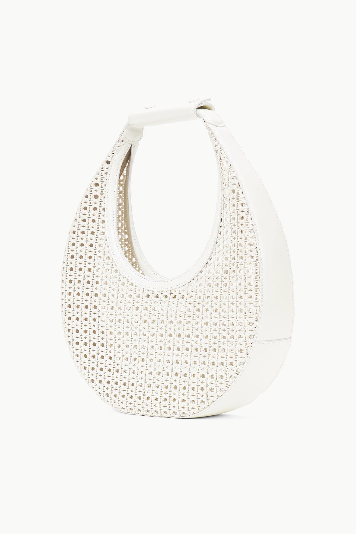 Woven Leather Moon Bag with Clear Lining | Spring Fashion