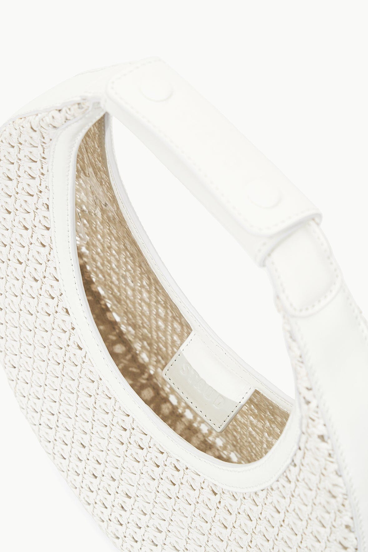 Woven Leather Moon Bag with Clear Lining | Spring Fashion