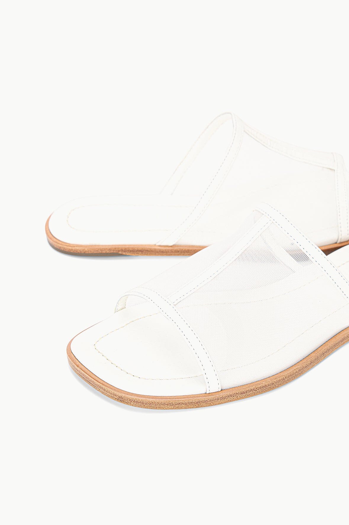 Nappa Leather & Mesh Slip-On Sandals with Square Toe | Alessandra