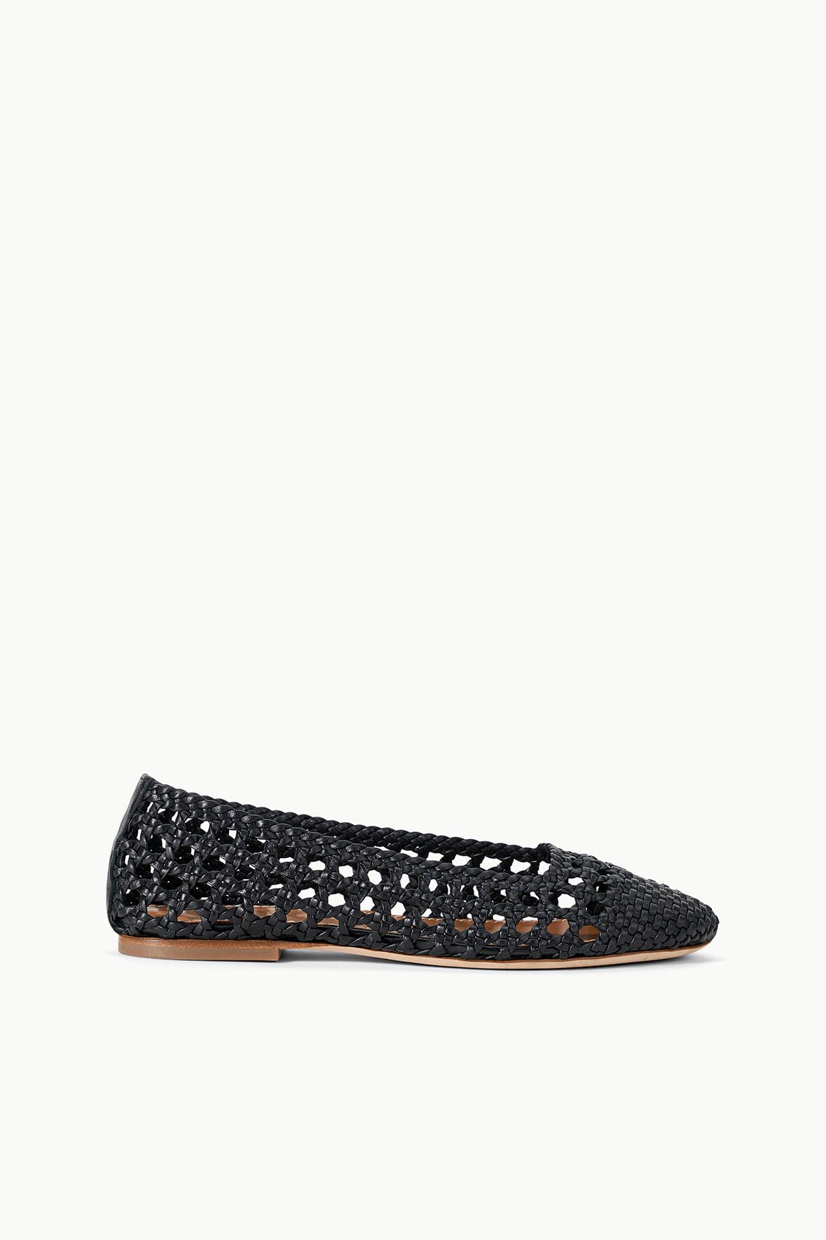 Hand-Woven Black Leather Ballerina Flats | Nell Crochet