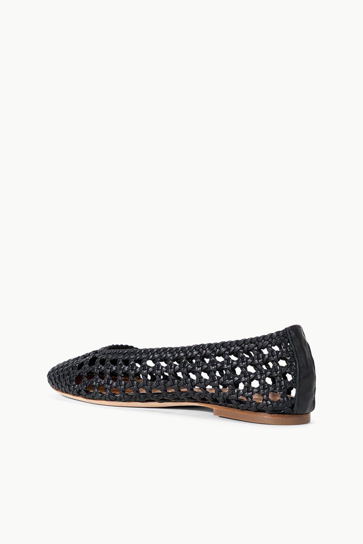 Hand-Woven Black Leather Ballerina Flats | Nell Crochet