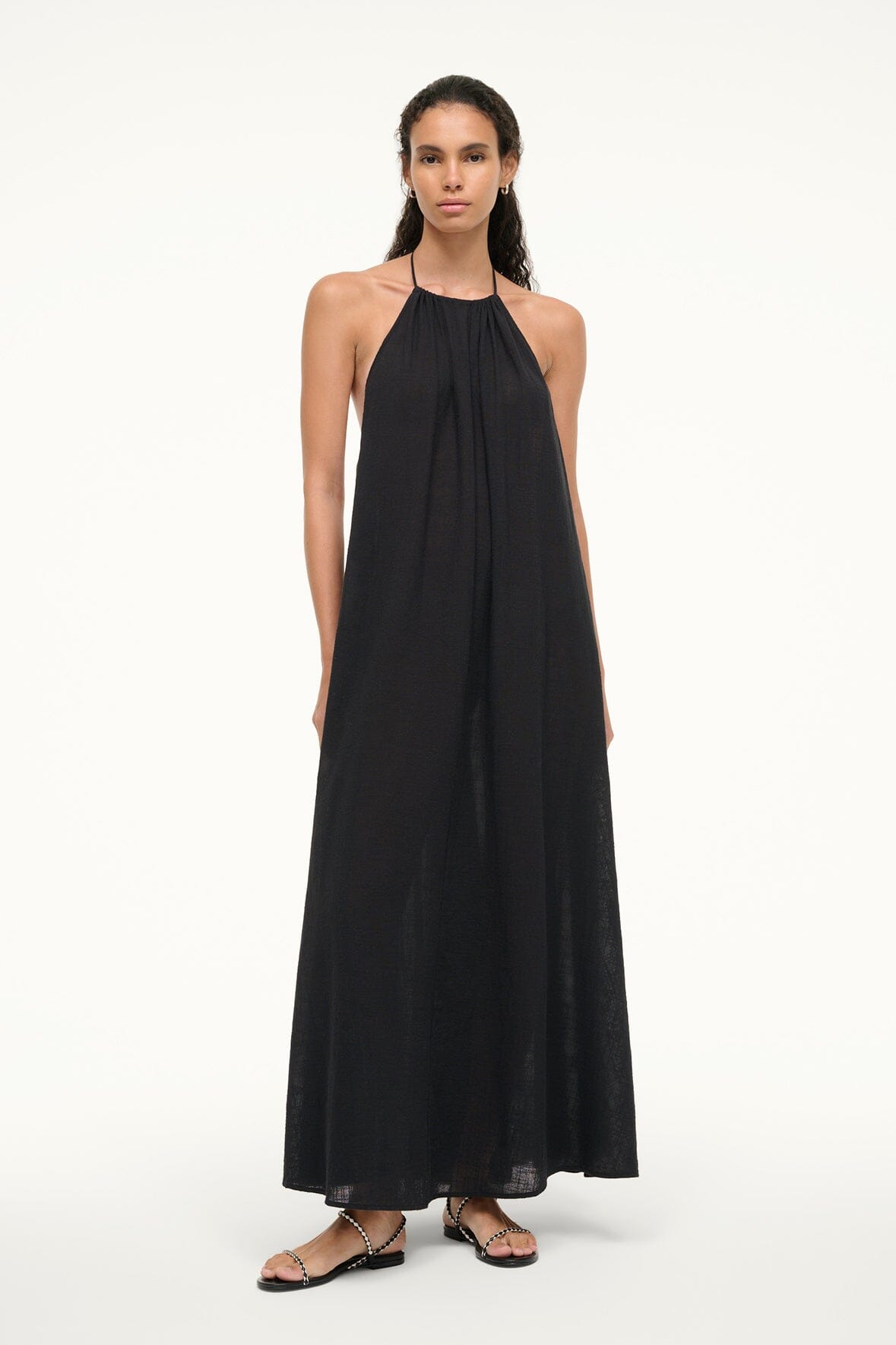 Lightweight Cotton Gauze Maxi Cover-Up Dress with Halter Neck | Nightshade