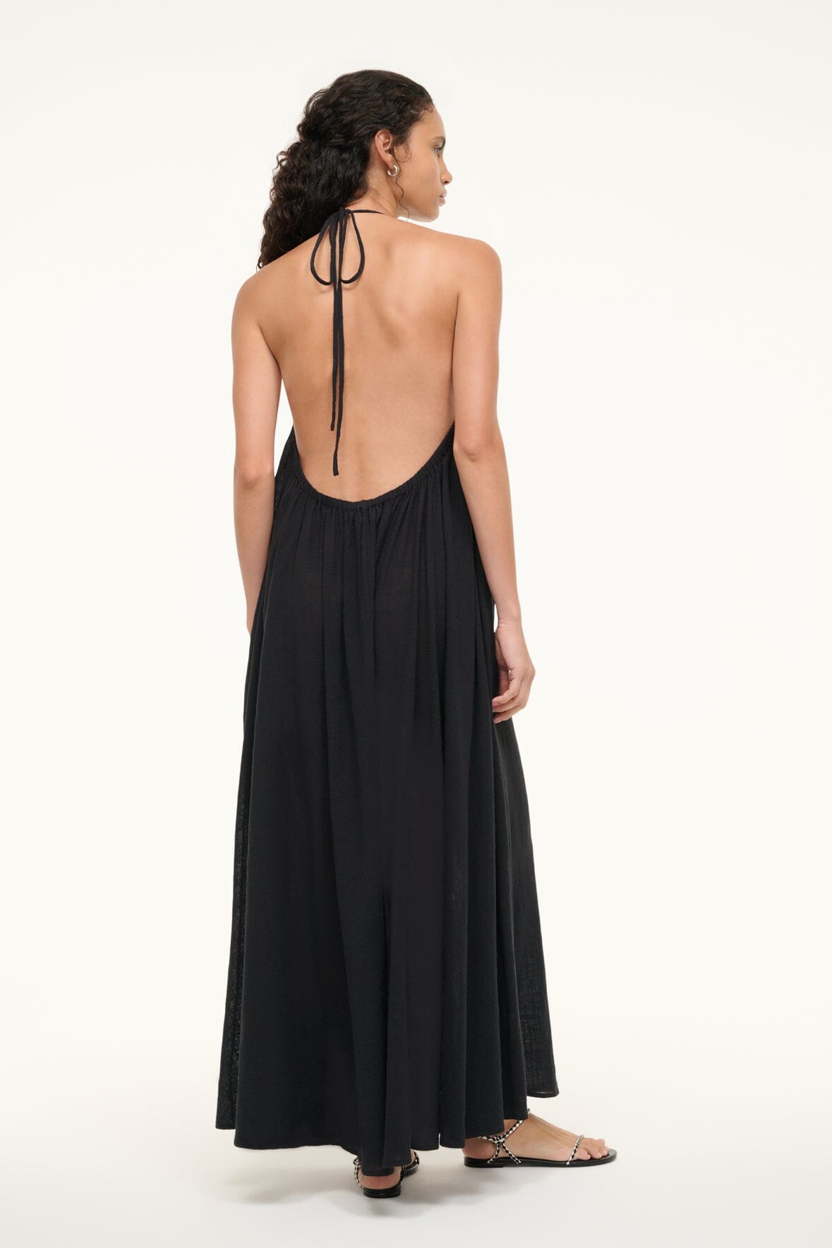 Lightweight Cotton Gauze Maxi Cover-Up Dress with Halter Neck | Nightshade