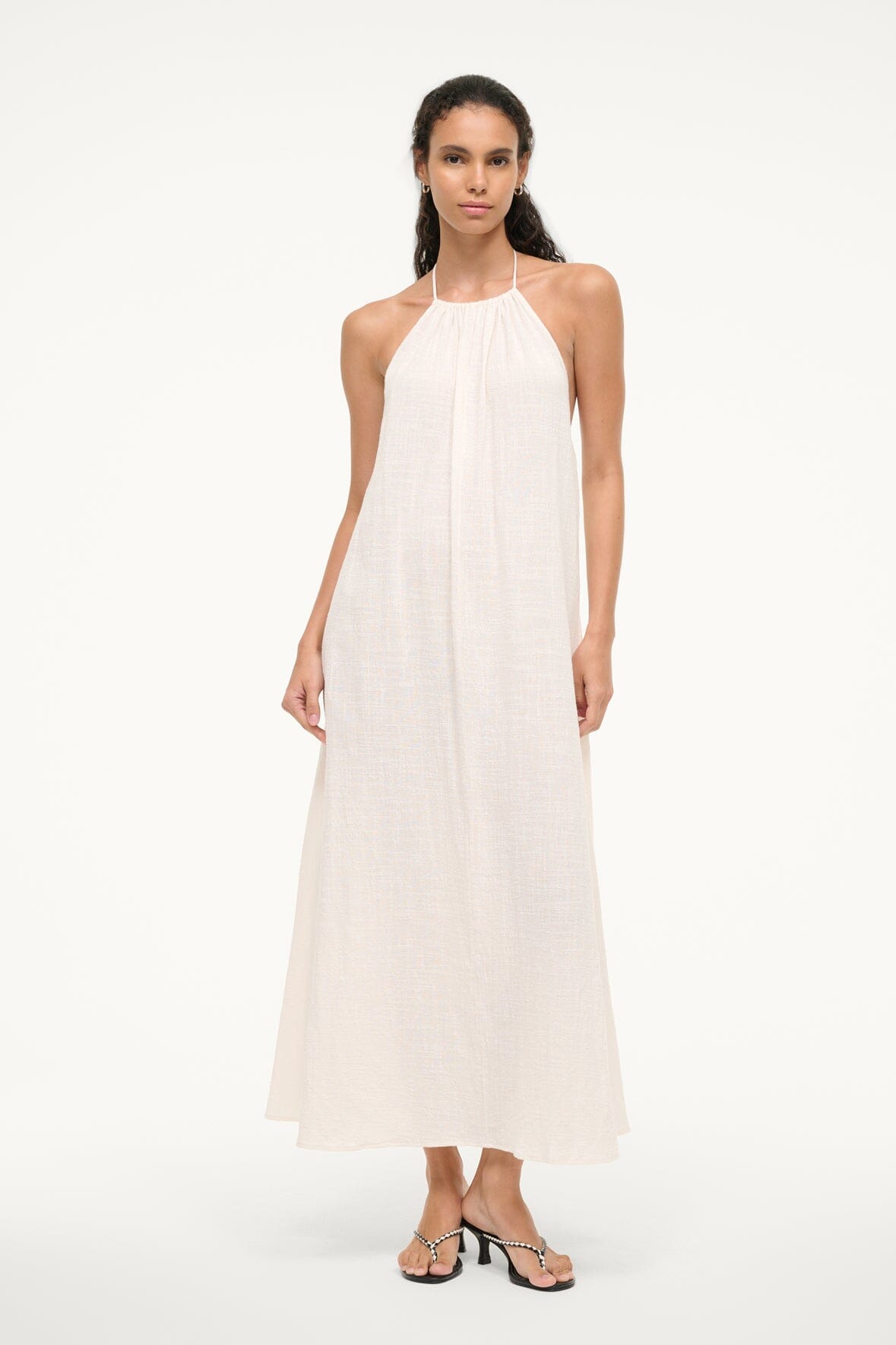 Lightweight Cotton Gauze Maxi Cover-Up Dress with Halter Neck | Nightshade