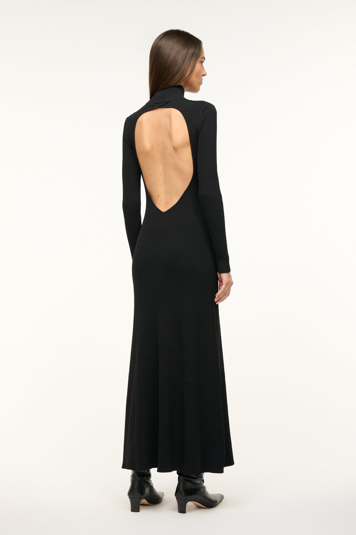 Maxi Dress with Long Sleeves & Turtleneck | Obsidian Black