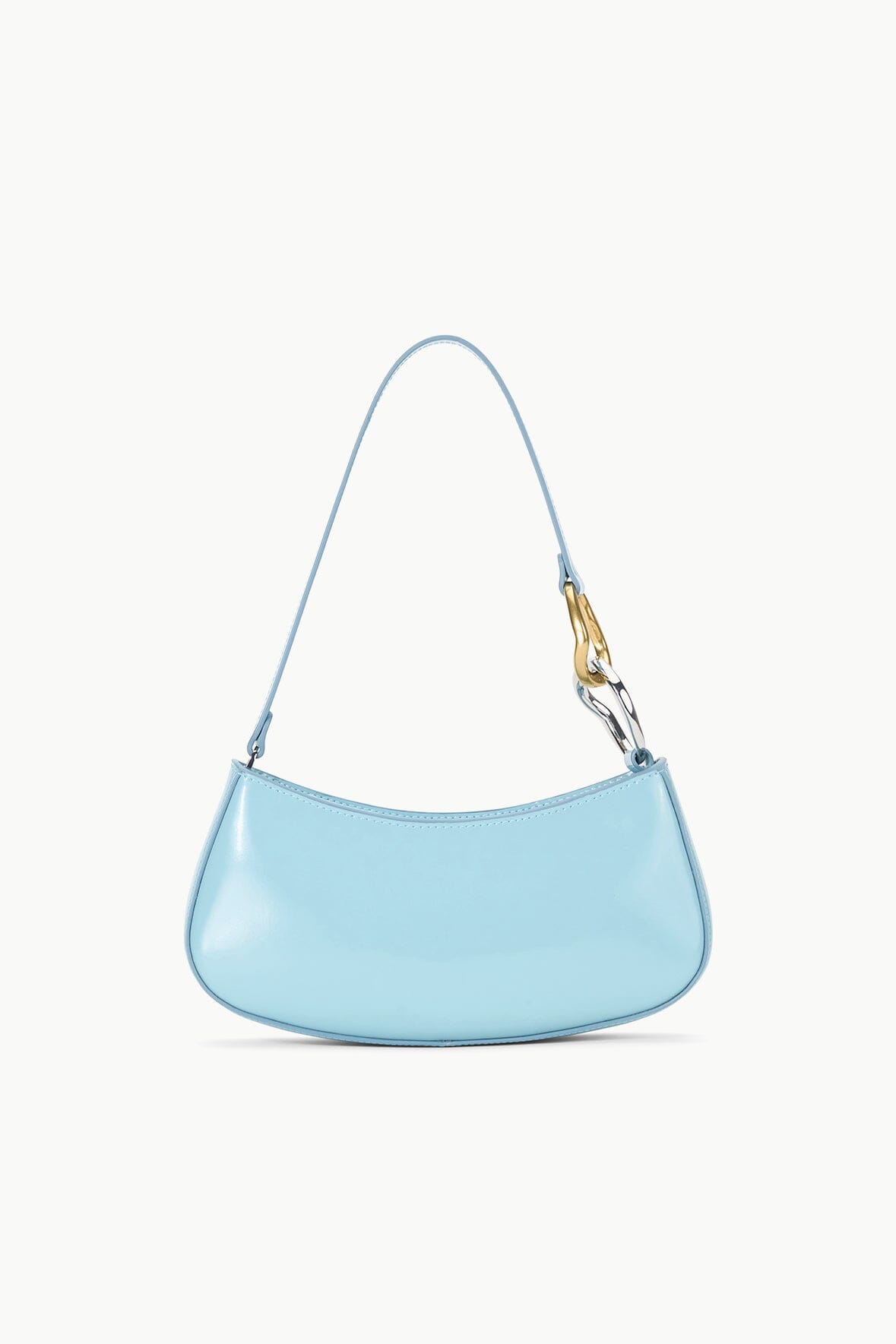 Polished Leather Shoulder Bag with Zip Closure | Ollie Bag Mist