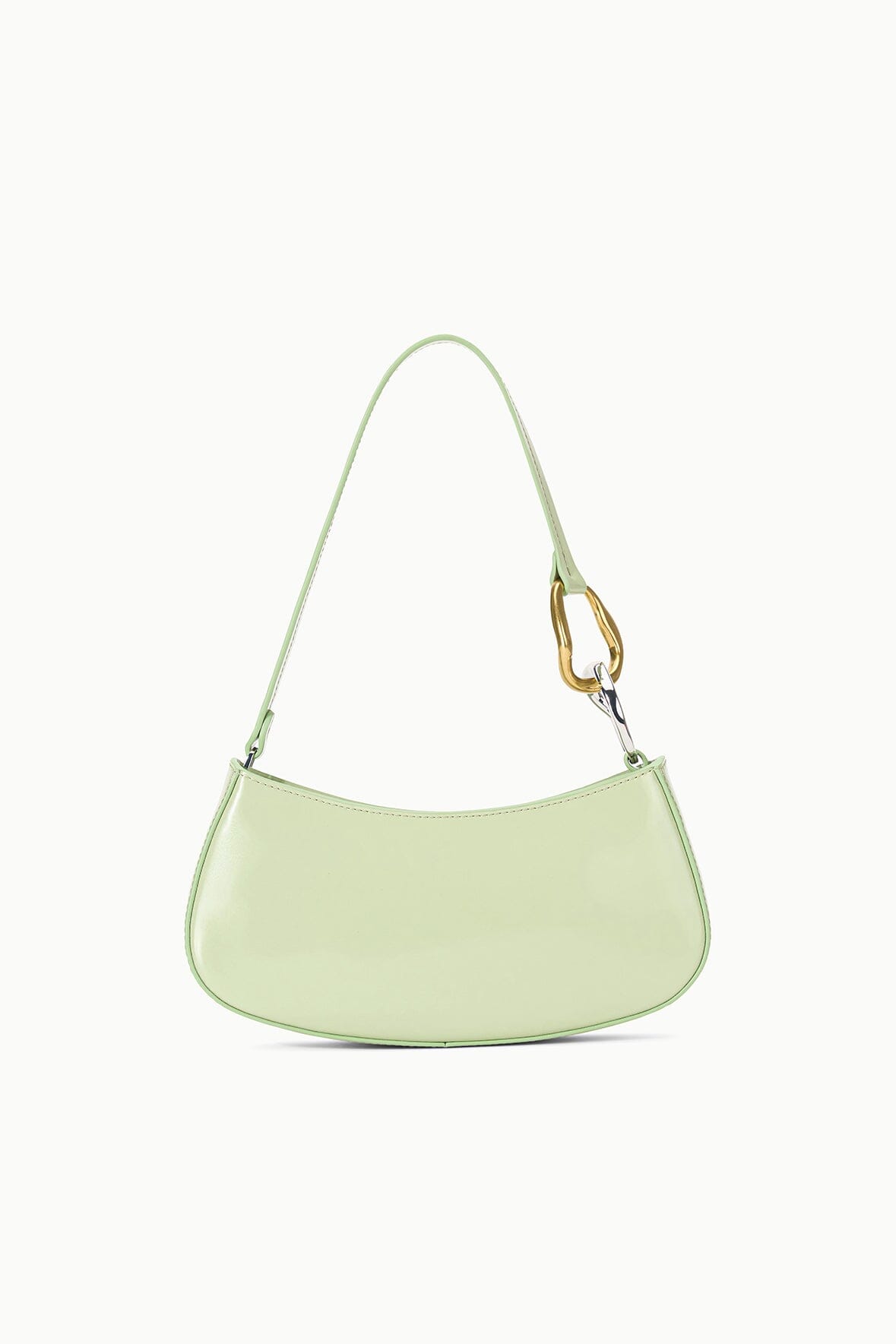 Mini Leather Shoulder Bag with Zip Closure | Ollie Bag Pale Jade
