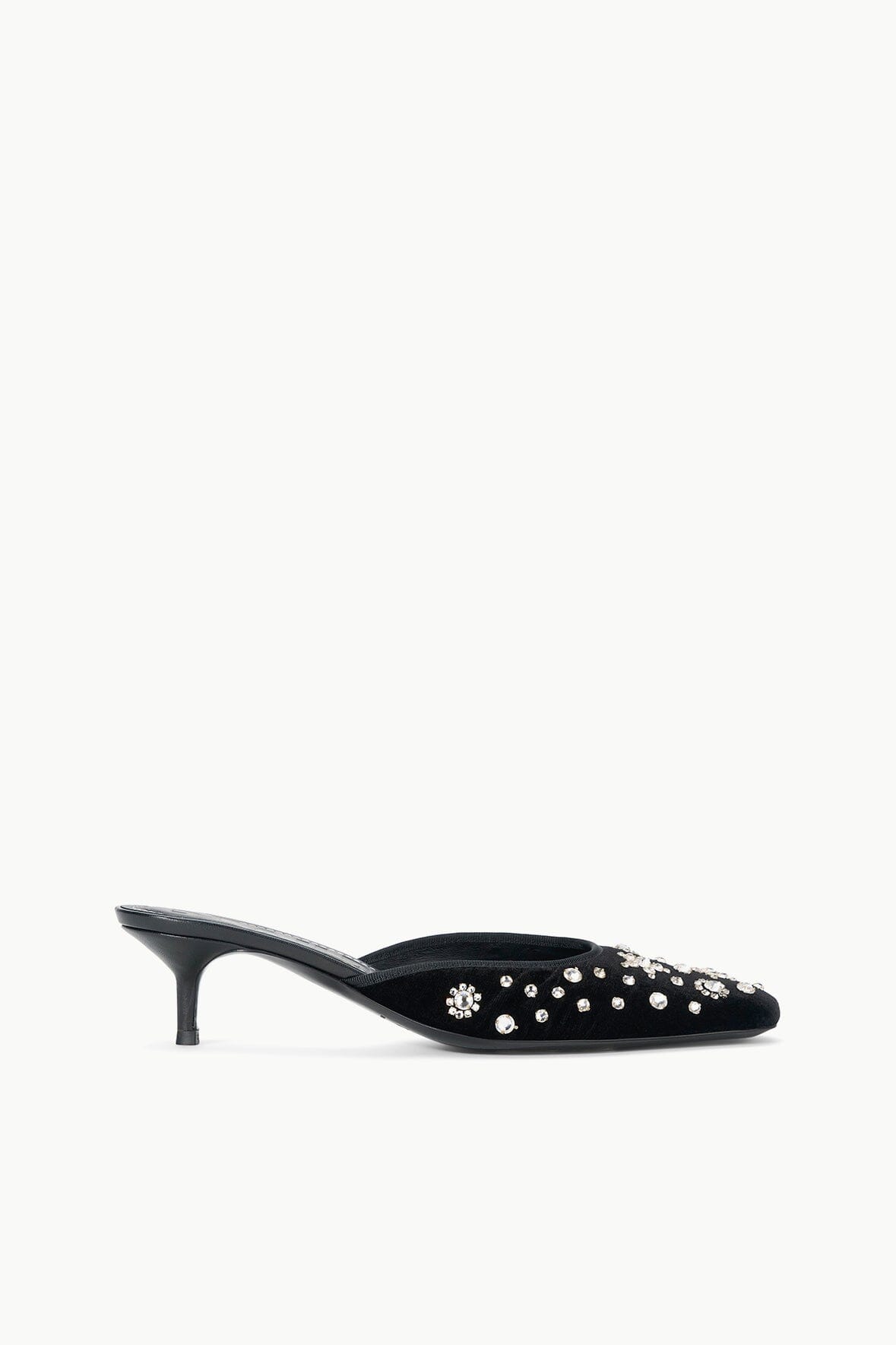 Kitten Heel Shoes with Beaded Satin Upper | Otto Starry Night