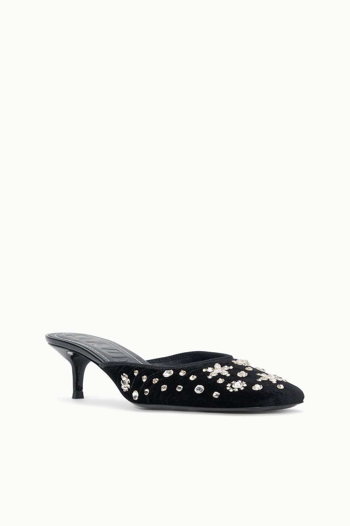 Kitten Heel Shoes with Beaded Satin Upper | Otto Starry Night