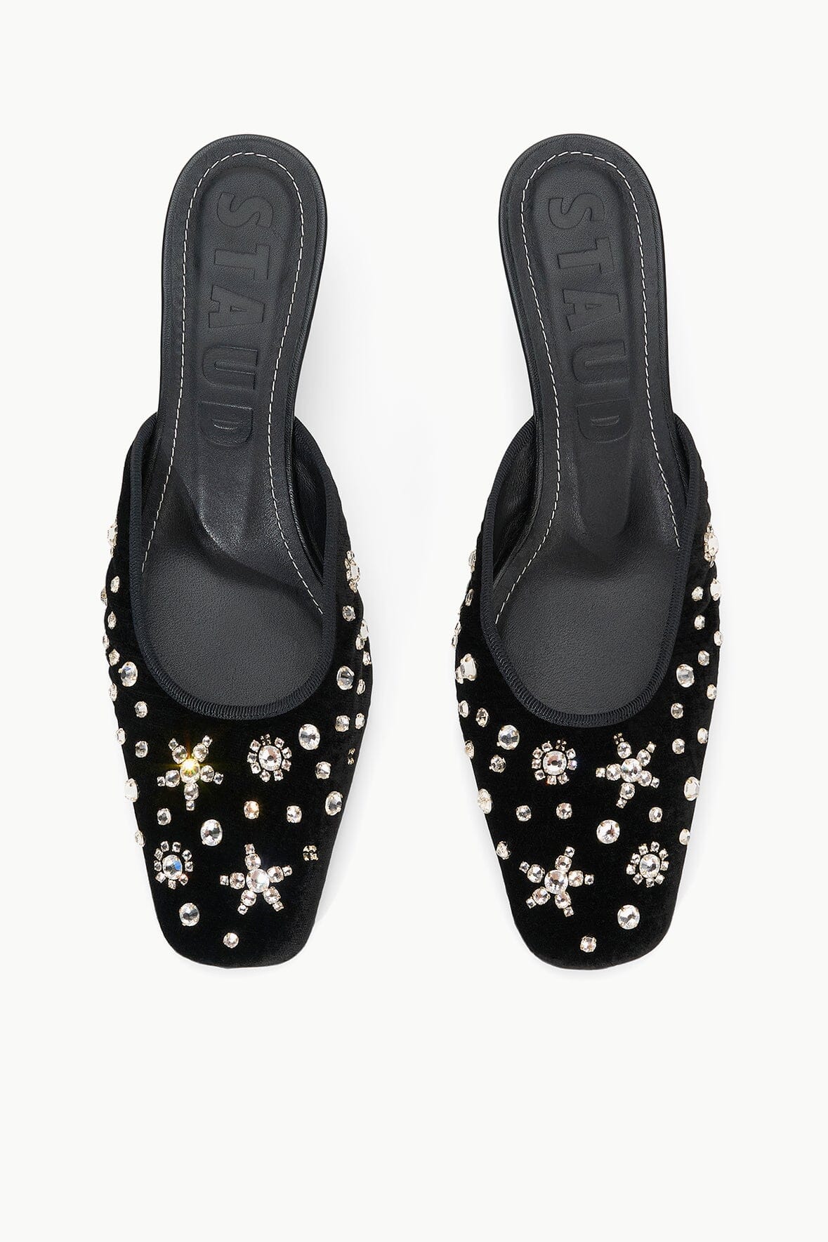 Kitten Heel Shoes with Beaded Satin Upper | Otto Starry Night