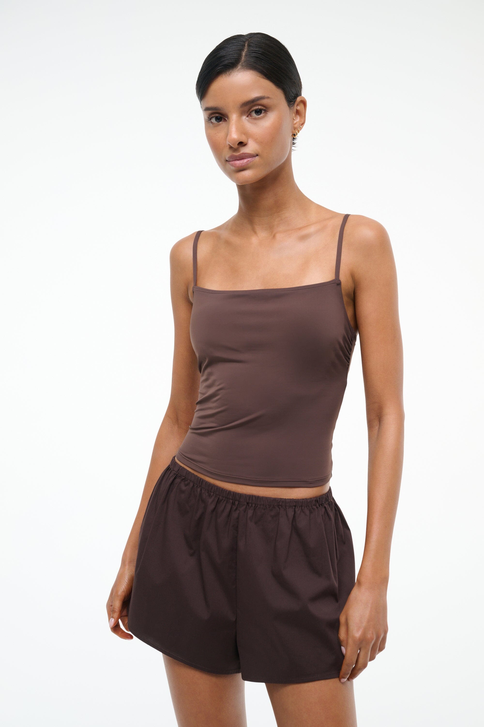 Men's Boxer-Inspired Poplin Shorts with Elastic Waistband | Earth