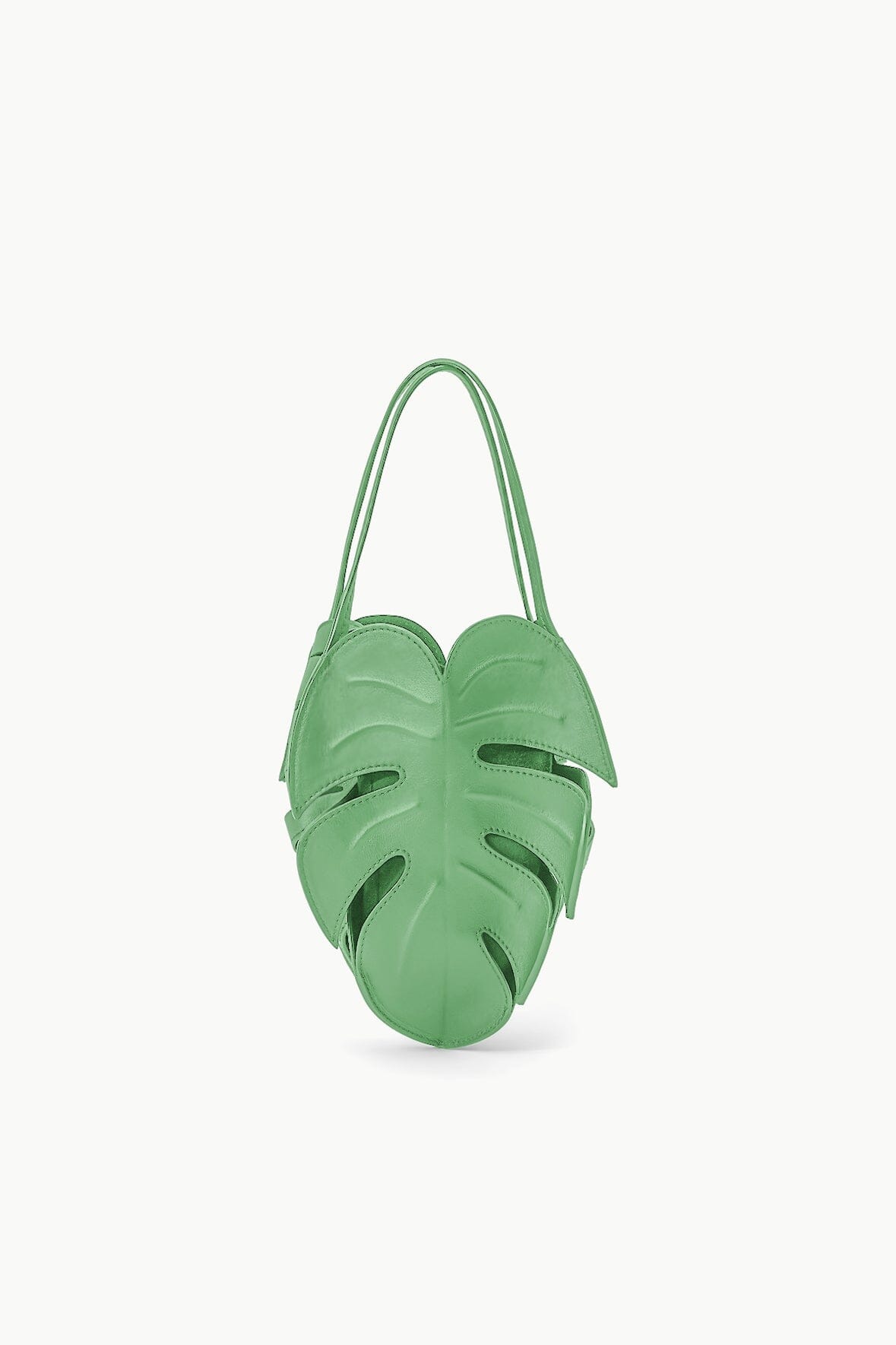 Leaf-Shaped Leather Handheld Bag with Magnetic Closure | PALM BAG